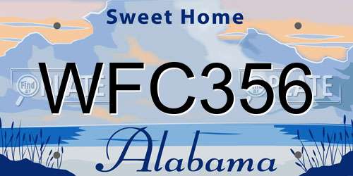 WFC356 Alabama License Plate
