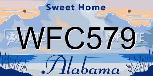 WFC579 Alabama License Plate