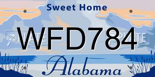 WFD784 Alabama License Plate
