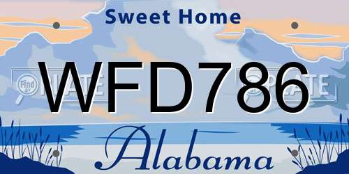 WFD786 Alabama License Plate