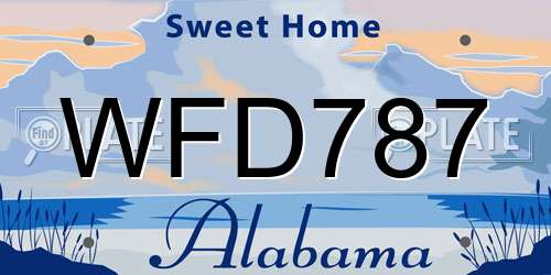 WFD787 Alabama License Plate