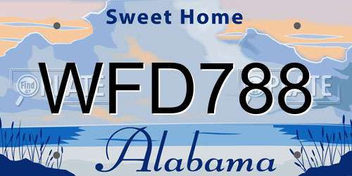 WFD788 Alabama License Plate