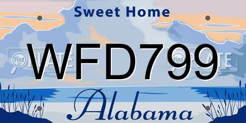 WFD799 Alabama License Plate