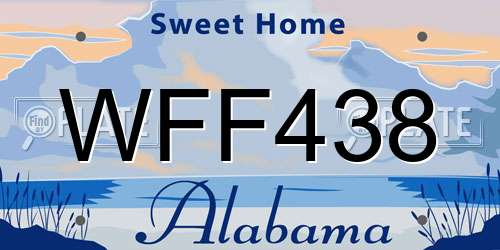 WFF438 Alabama License Plate