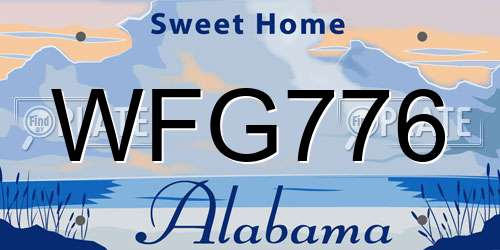 WFG776 Alabama License Plate