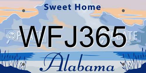 WFJ365 Alabama License Plate