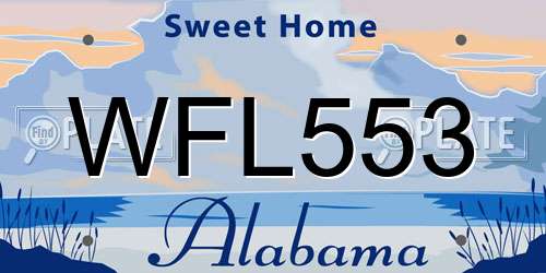 WFL553 Alabama License Plate