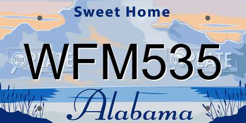 WFM535 Alabama License Plate
