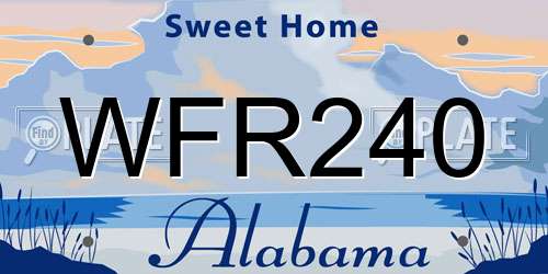 WFR240 Alabama License Plate