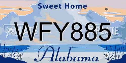 WFY885 Alabama License Plate