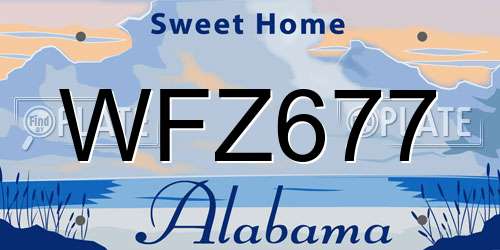 WFZ677 Alabama License Plate