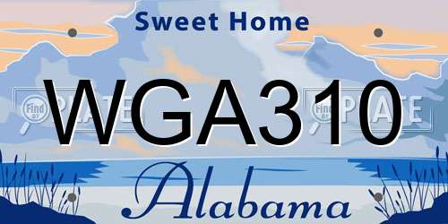 WGA310 Alabama License Plate