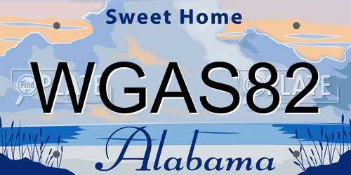 WGAS82 Alabama License Plate