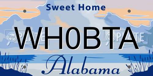 WH0BTA Alabama License Plate
