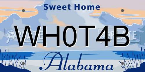 WH0T4B Alabama License Plate