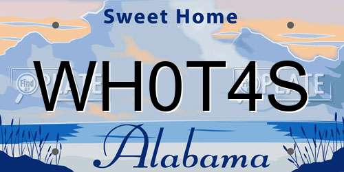 WH0T4S Alabama License Plate