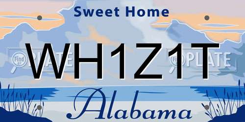 WH1Z1T Alabama License Plate