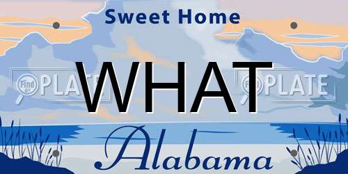 WHAT Alabama License Plate