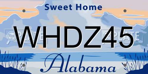 WHDZ45 Alabama License Plate