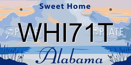 WHI71T Alabama License Plate