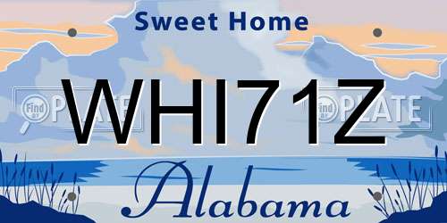 WHI71Z Alabama License Plate