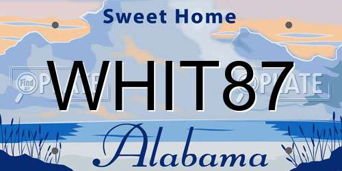 WHIT87 Alabama License Plate