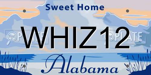 WHIZ12 Alabama License Plate
