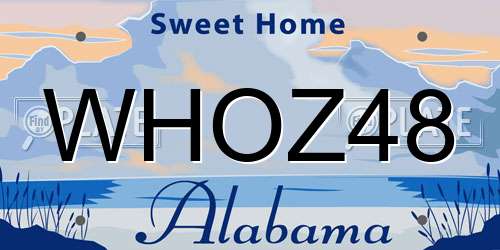WHOZ48 Alabama License Plate