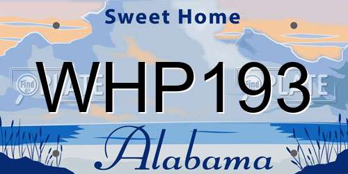 WHP193 Alabama License Plate