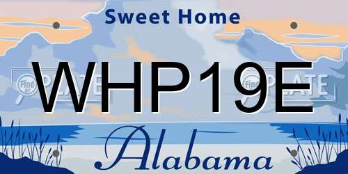 WHP19E Alabama License Plate