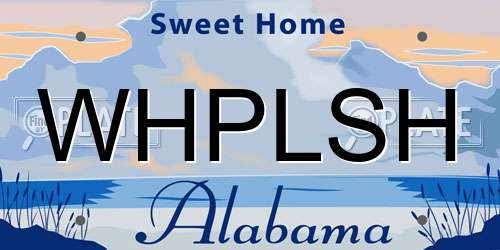 WHPLSH Alabama License Plate