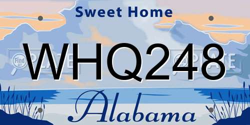 WHQ248 Alabama License Plate