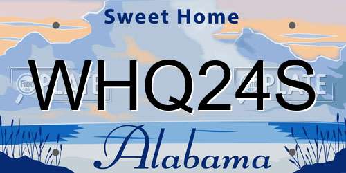 WHQ24S Alabama License Plate
