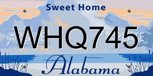 WHQ745 Alabama License Plate