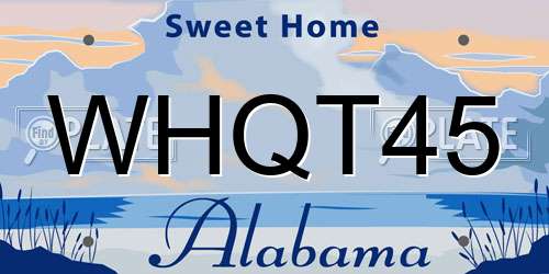 WHQT45 Alabama License Plate