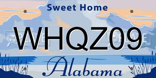 WHQZ09 Alabama License Plate