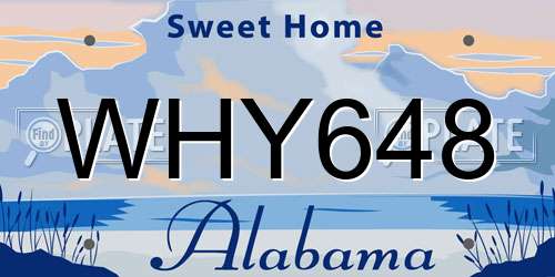 WHY648 Alabama License Plate