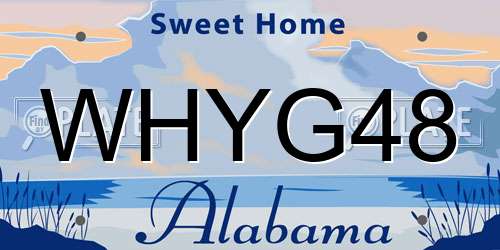 WHYG48 Alabama License Plate