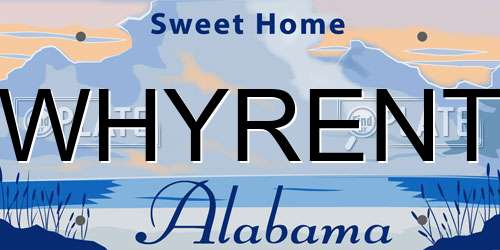 WHYRENT Alabama License Plate