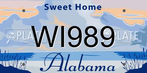 WI989 Alabama License Plate