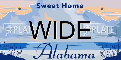 WIDE Alabama License Plate