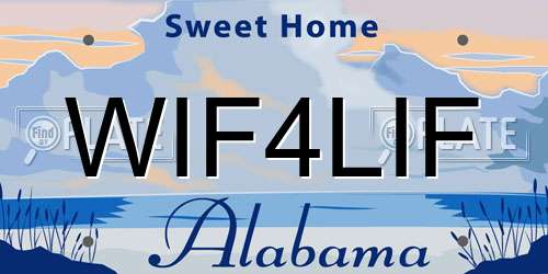 WIF4LIF Alabama License Plate
