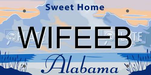 WIFEEB Alabama License Plate