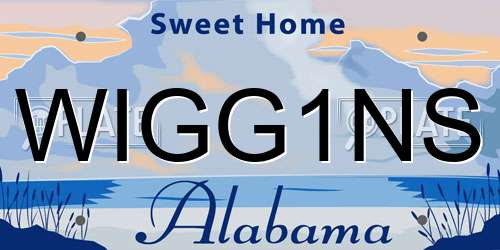 WIGG1NS Alabama License Plate