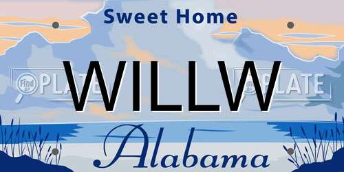 WILLW Alabama License Plate