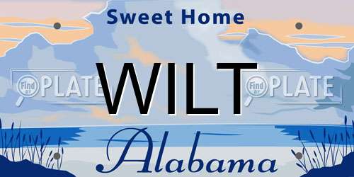 WILT Alabama License Plate