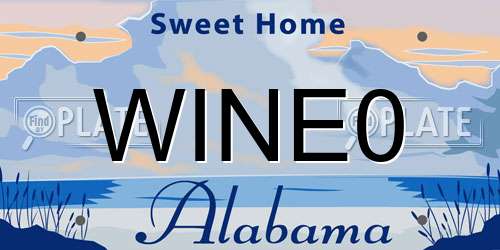 WINE0 Alabama License Plate