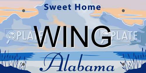 WING Alabama License Plate