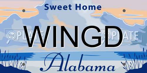 WINGD Alabama License Plate