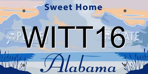 WITT16 Alabama License Plate